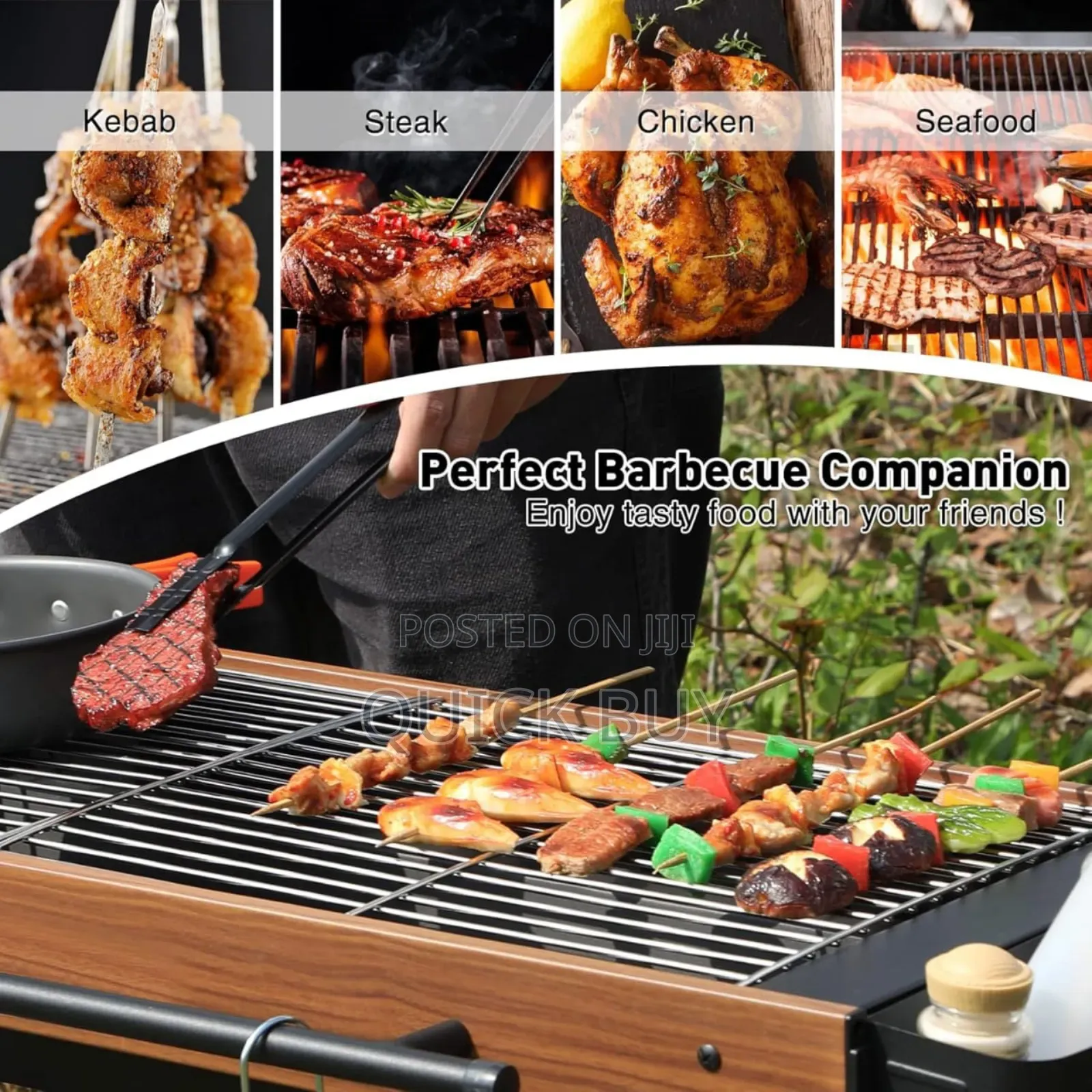 Multifunctional Camping Grill Griddle With Storage Shelf