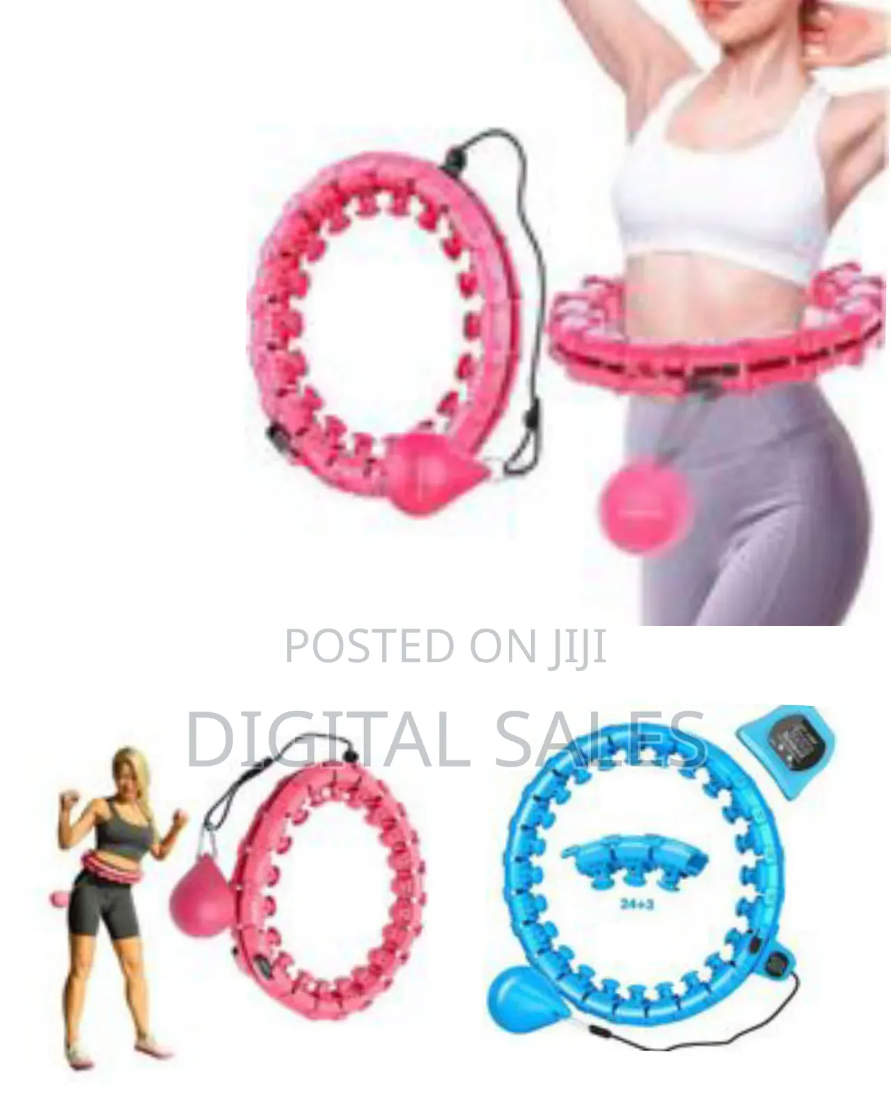 Adjustable Weighted Fitness Hula Hoop With Smart Tracking Weight