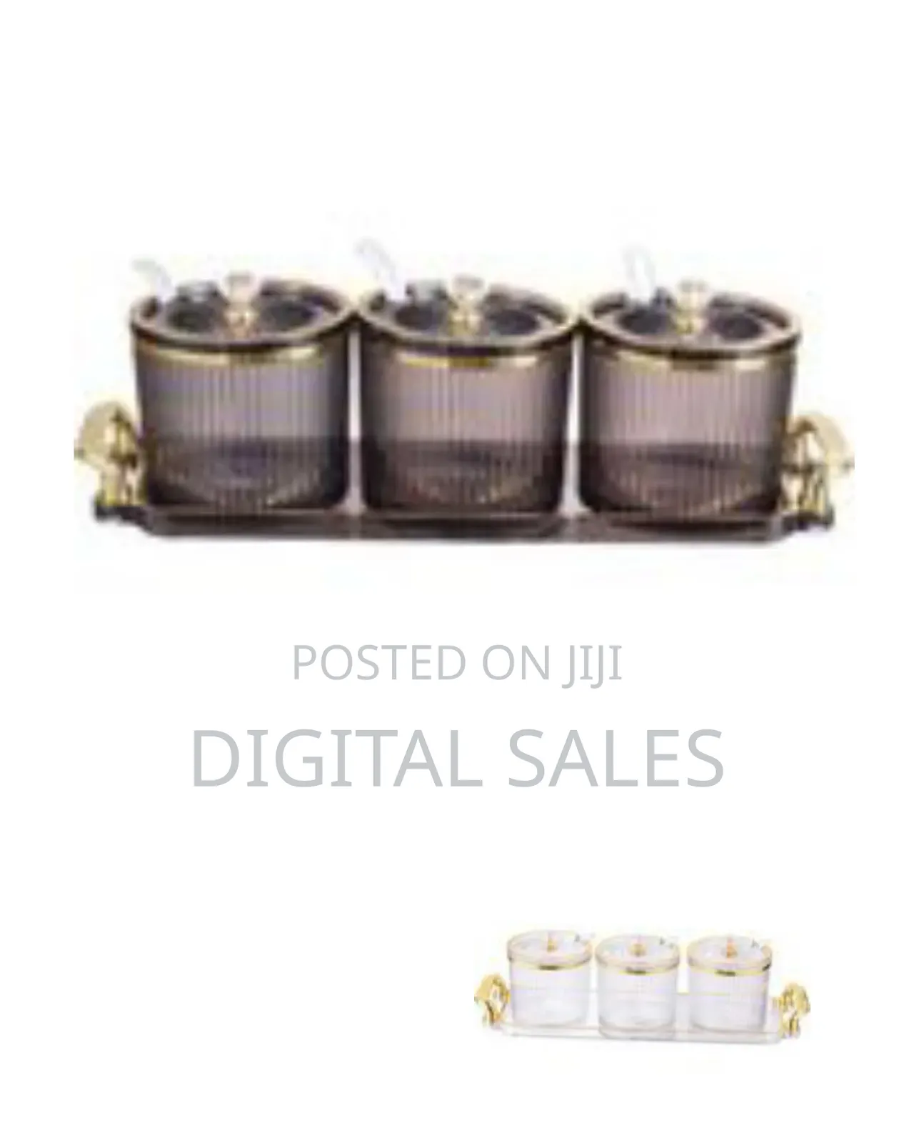 3-Piece Elegant Ribbed Canister Set With Gold Accents