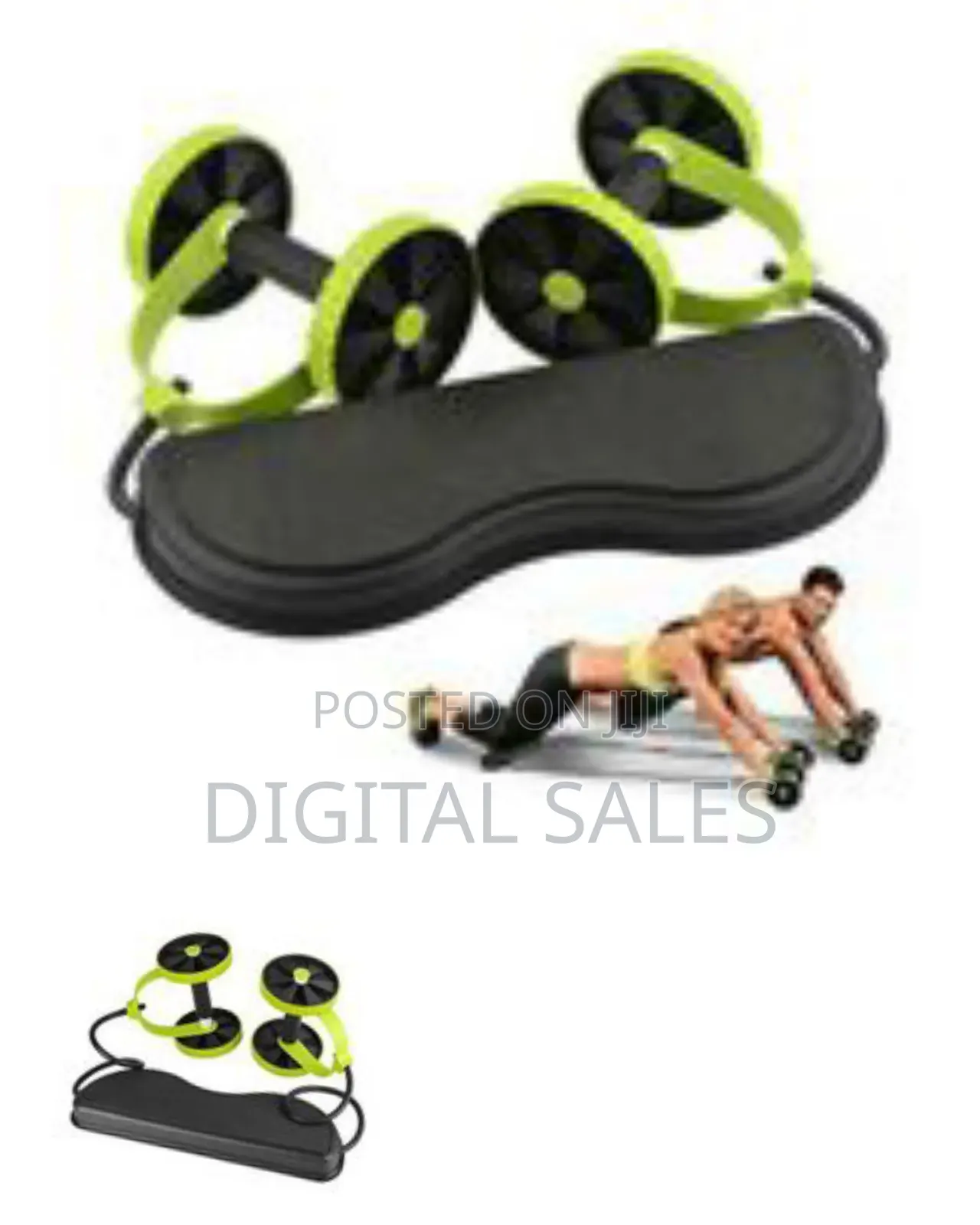 Revoflex Portable Ab Roller With Dual Wheels Knee Pad