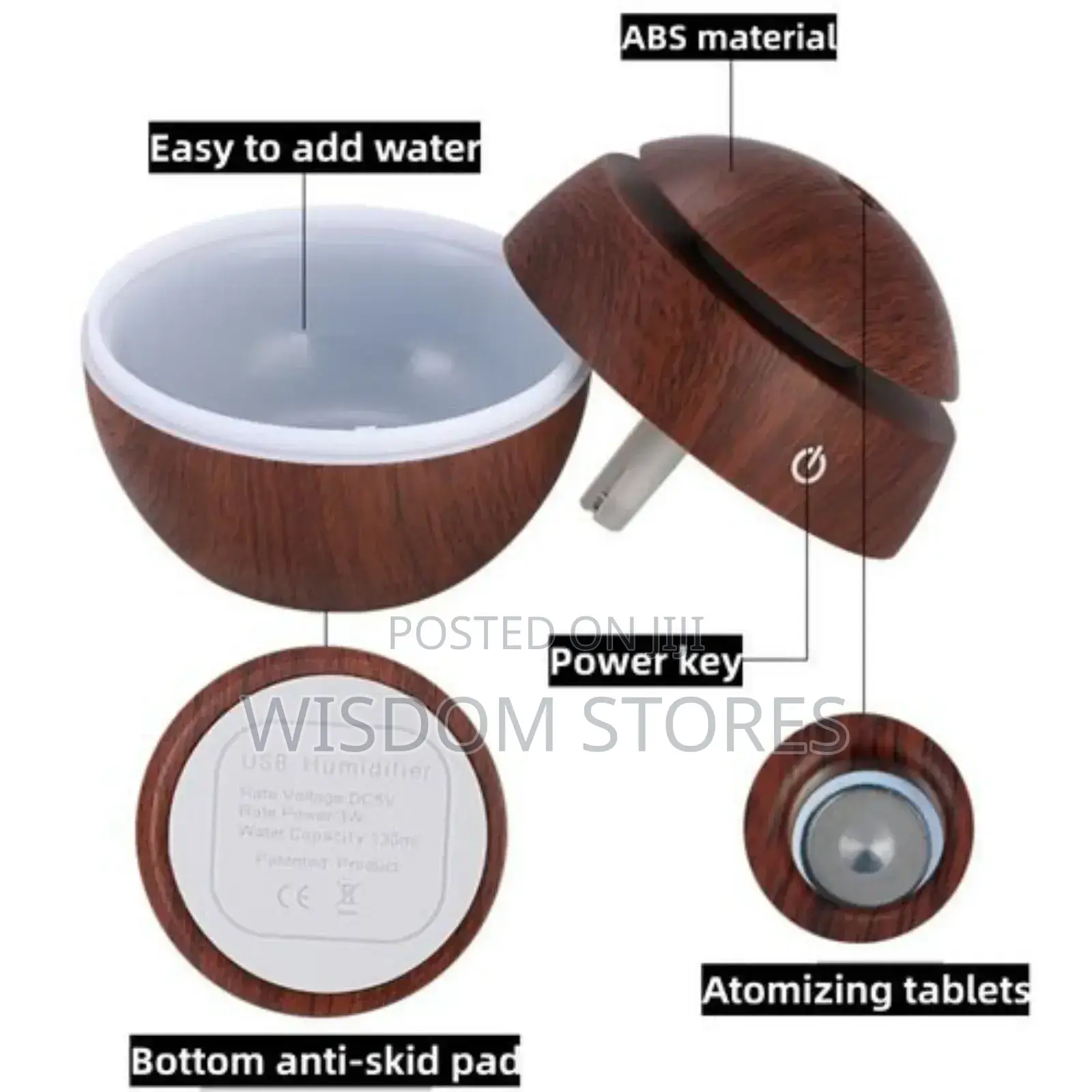 Ultrasonic Aroma Humidifier With Color-changing Led Lights.