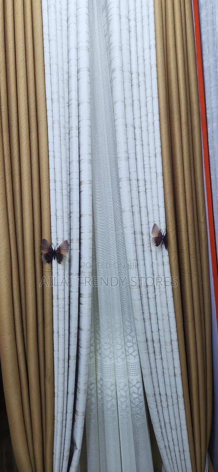 Gold and Cream Curtains Per Metre