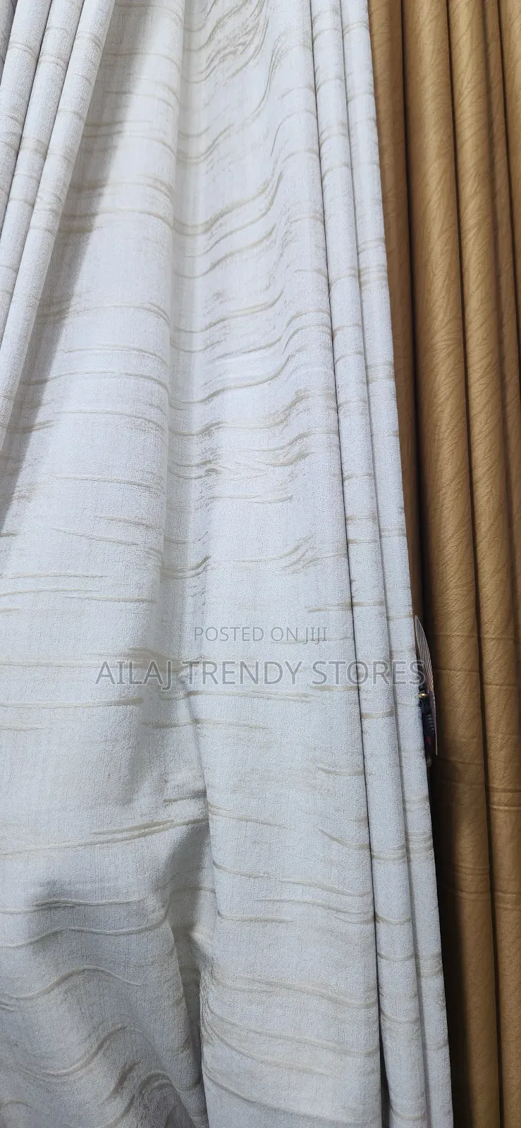 Gold and Cream Curtains Per Metre