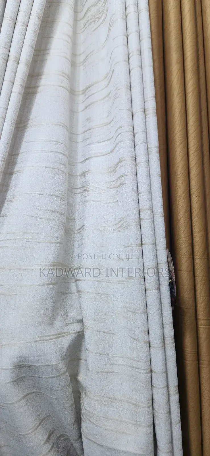 Gold and Cream Curtains Per Metre