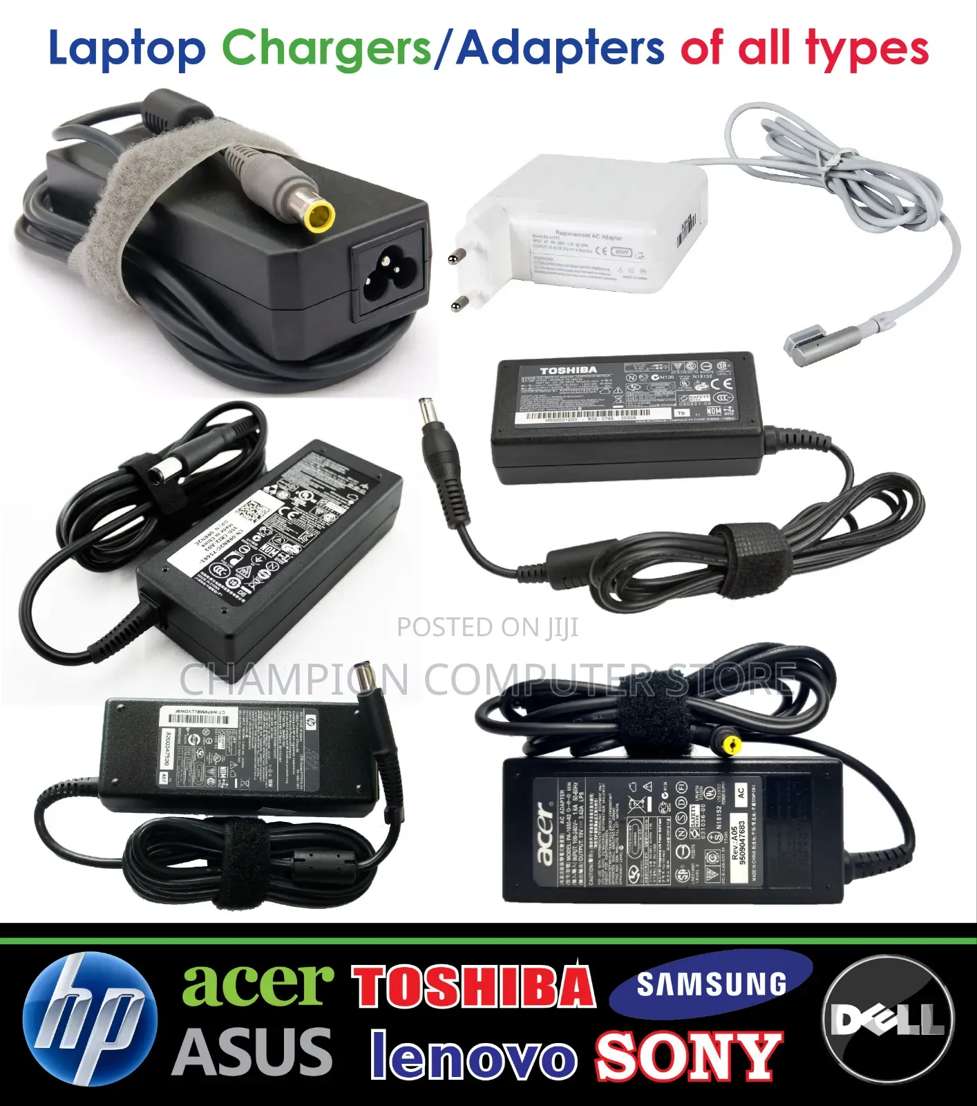 Laptop Chargers or Adaptors All Types From 30,000shs Above