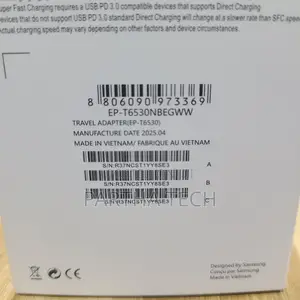 Original Samsung 65w Fast Charger + Type-C Cable. -2 Usb-C 1 Usb Port.