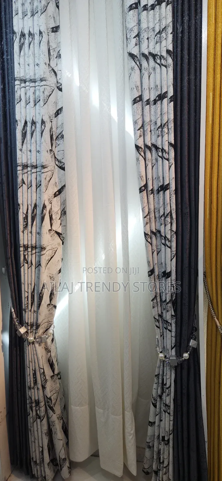Black and White Curtains Per Metre
