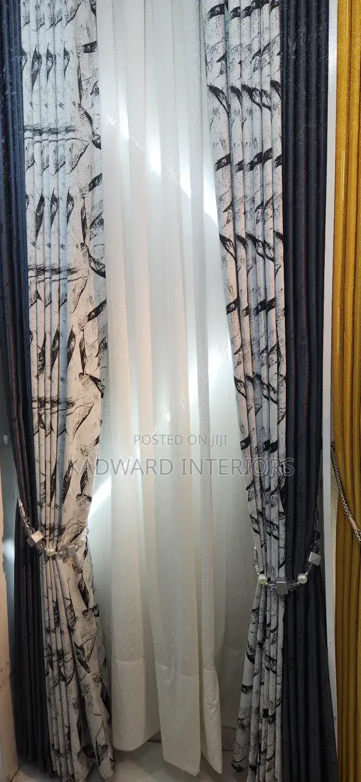 Black and White Curtains Per Metre