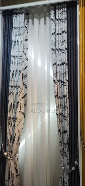 Black and White Curtains Per Metre