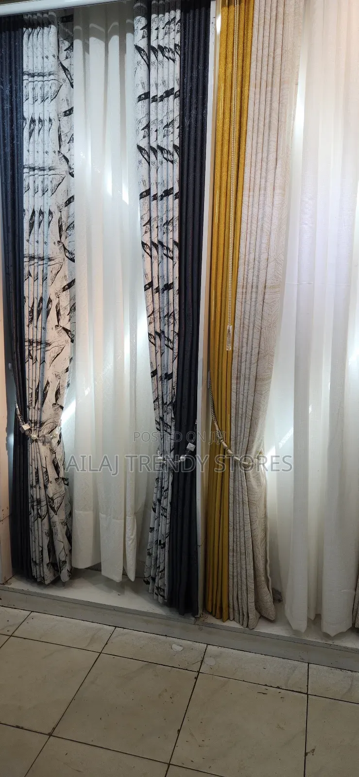 Black and White Curtains Per Metre