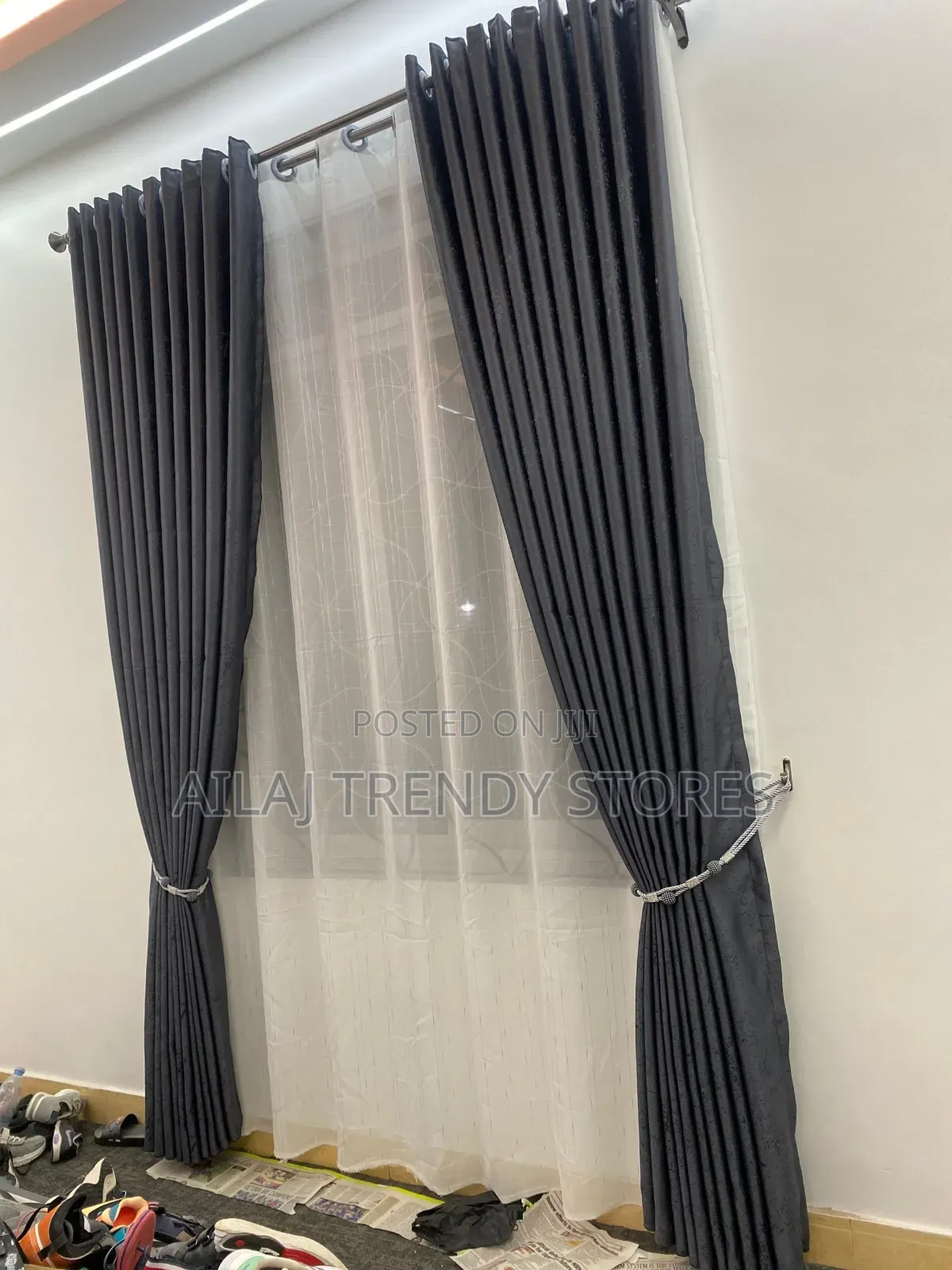 Dark Gray Curtains Per Metre