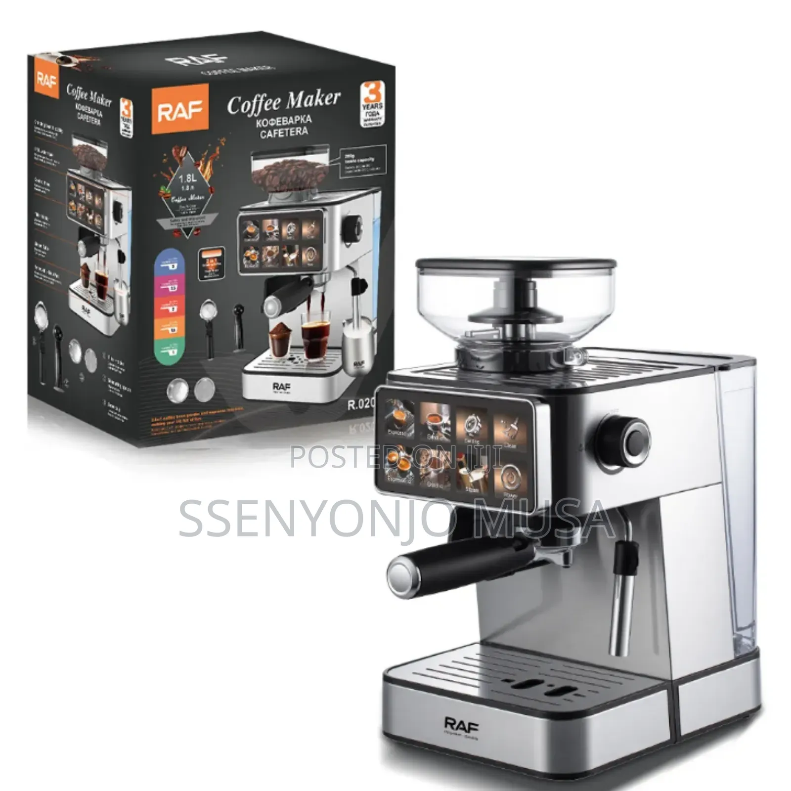 Raf Commercial Espresso Coffee Machine 1350w Smart Coffee Maker