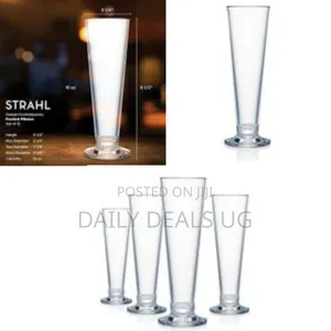 6 Pieces of Contemporary Polycarbonate Footed Pilsner Glass