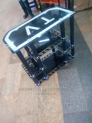 Glass TV Stand Black