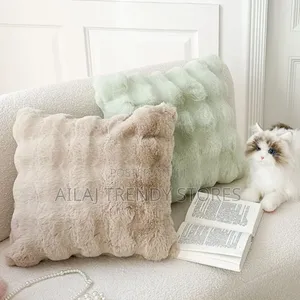Rabbit Fur Throw Cushions
