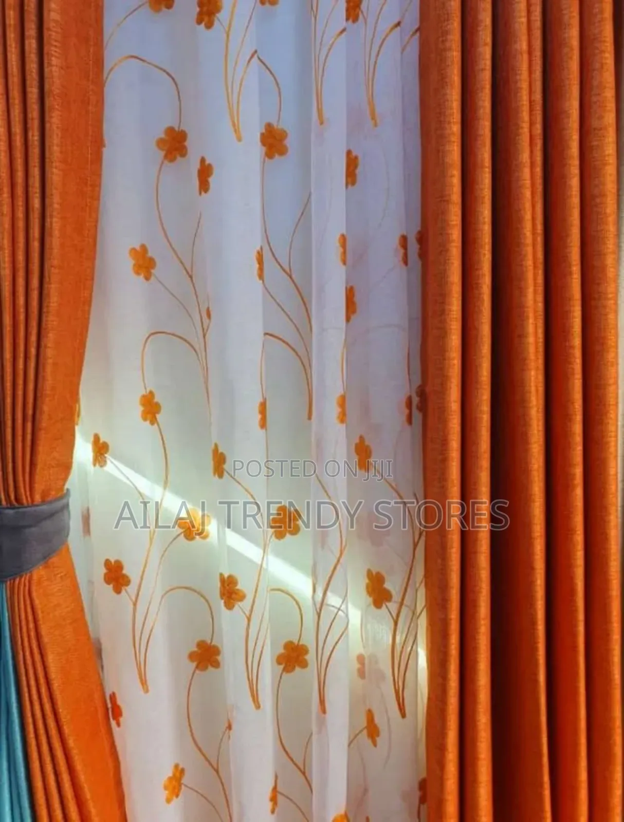 Orange Curtains Per Metre