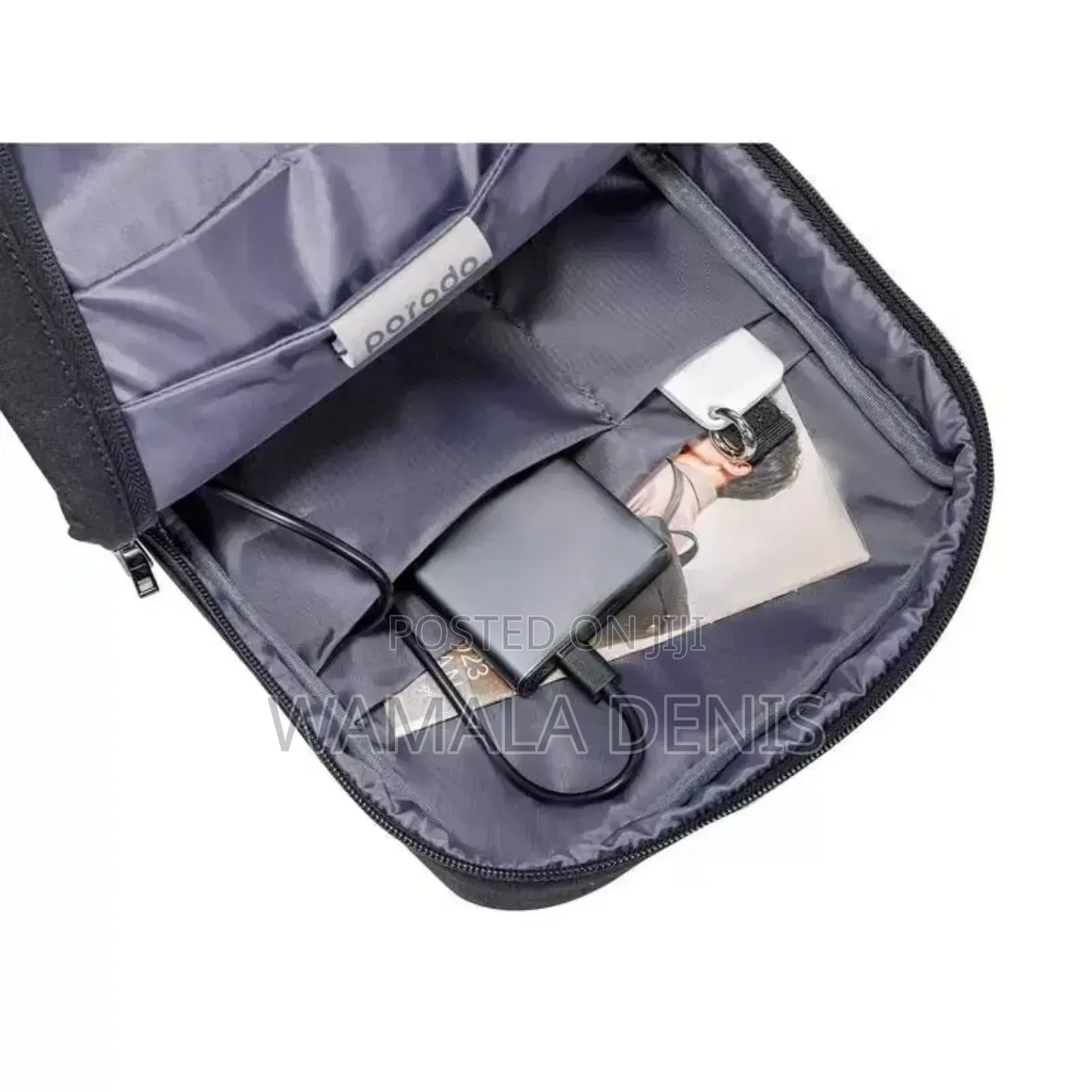 Porodo Lifestyle Cross Body Sling Bag With Fingerprint Lock