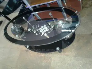 Glass Round Table Black