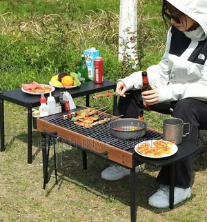 Multifunctional Camping Grill Griddle With Storage Shelf
