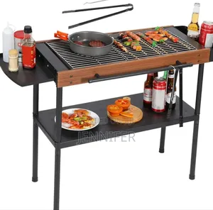 Multifunctional Camping Grill Griddle With Storage Shelf