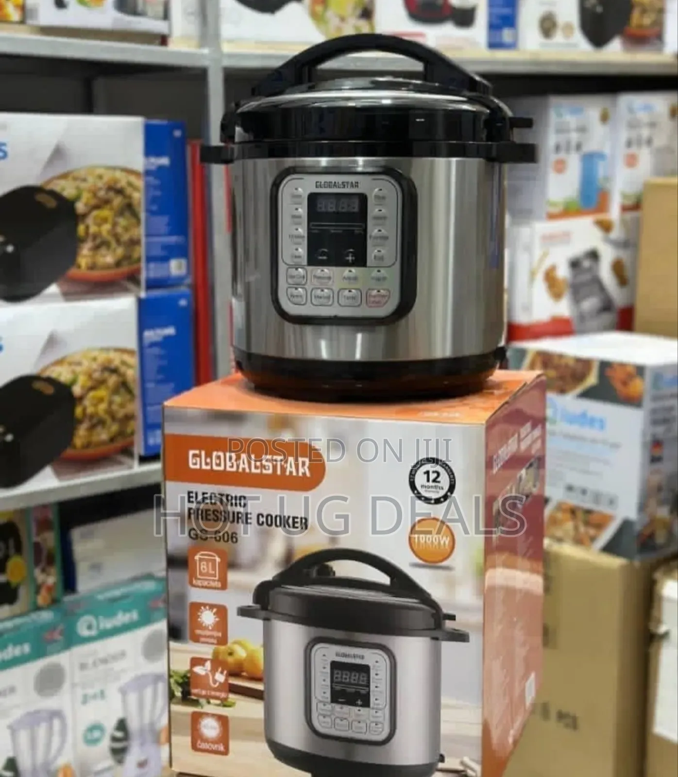 6l Globalstar Electric Pressure Cooker 14-in-1- Silver