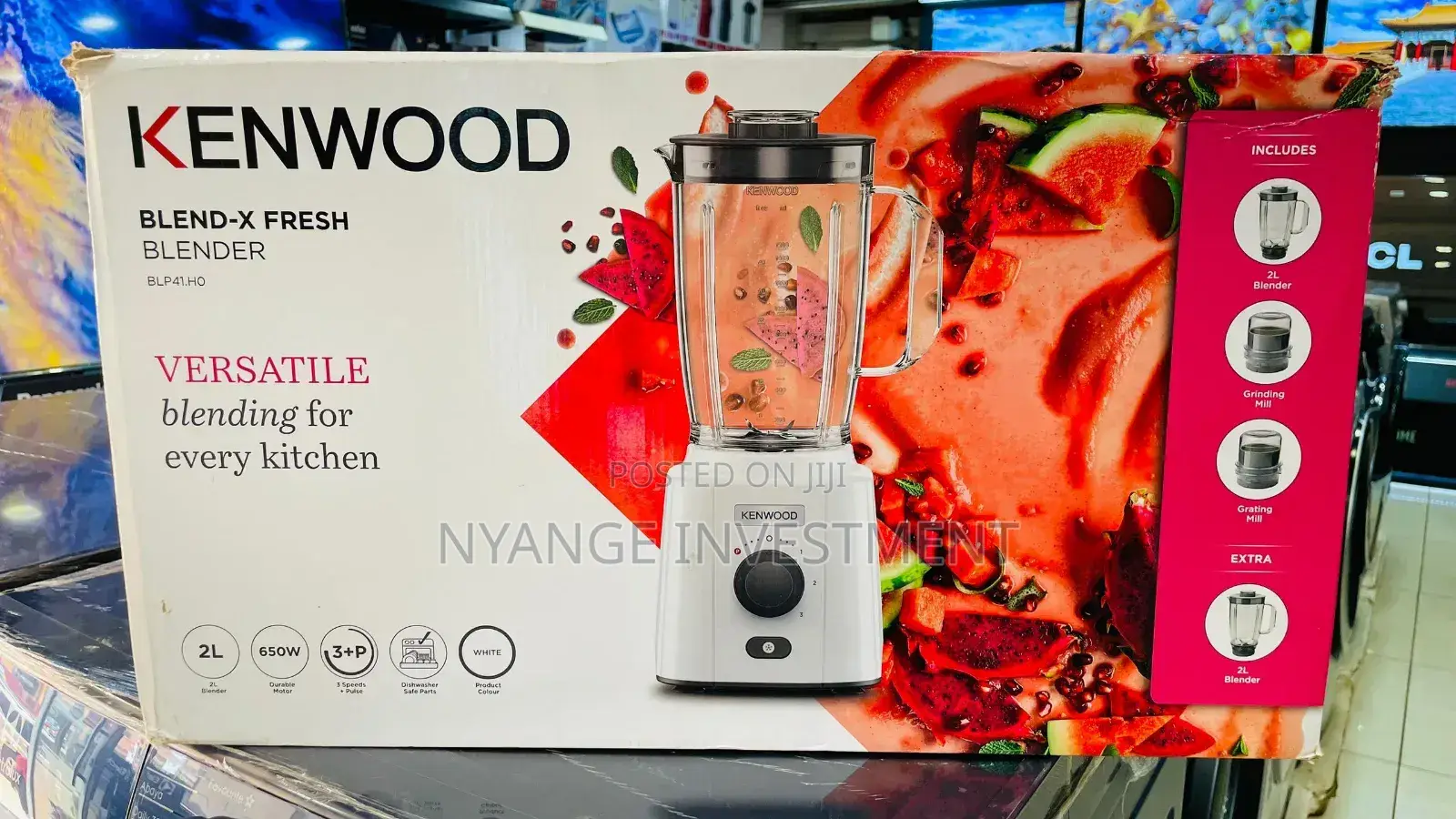 2 Litres Kenwood Blender 650 Watts With 2 Grinders.