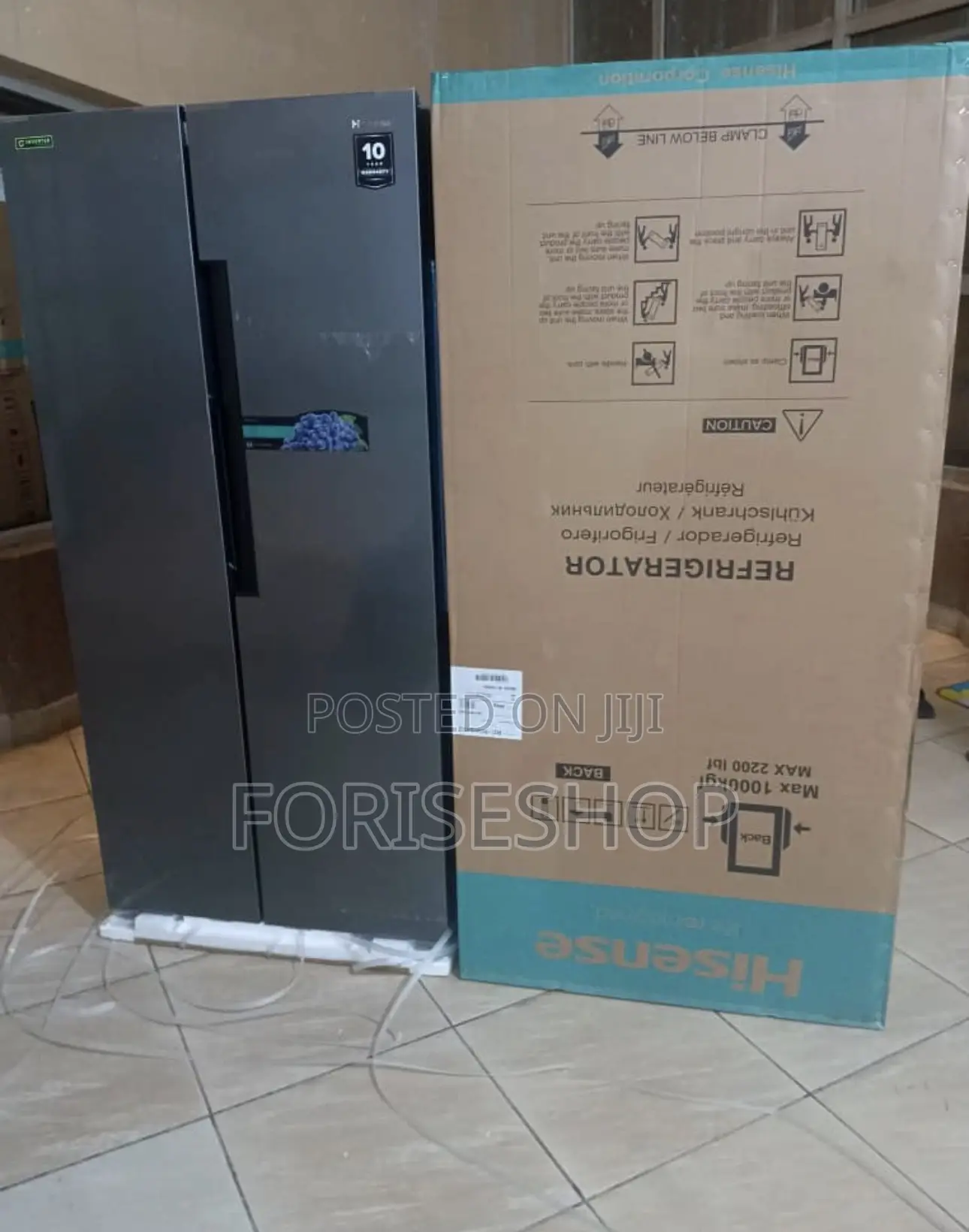 Hisense 560 Litres Side By Side Refrigerator 10yr Warranty