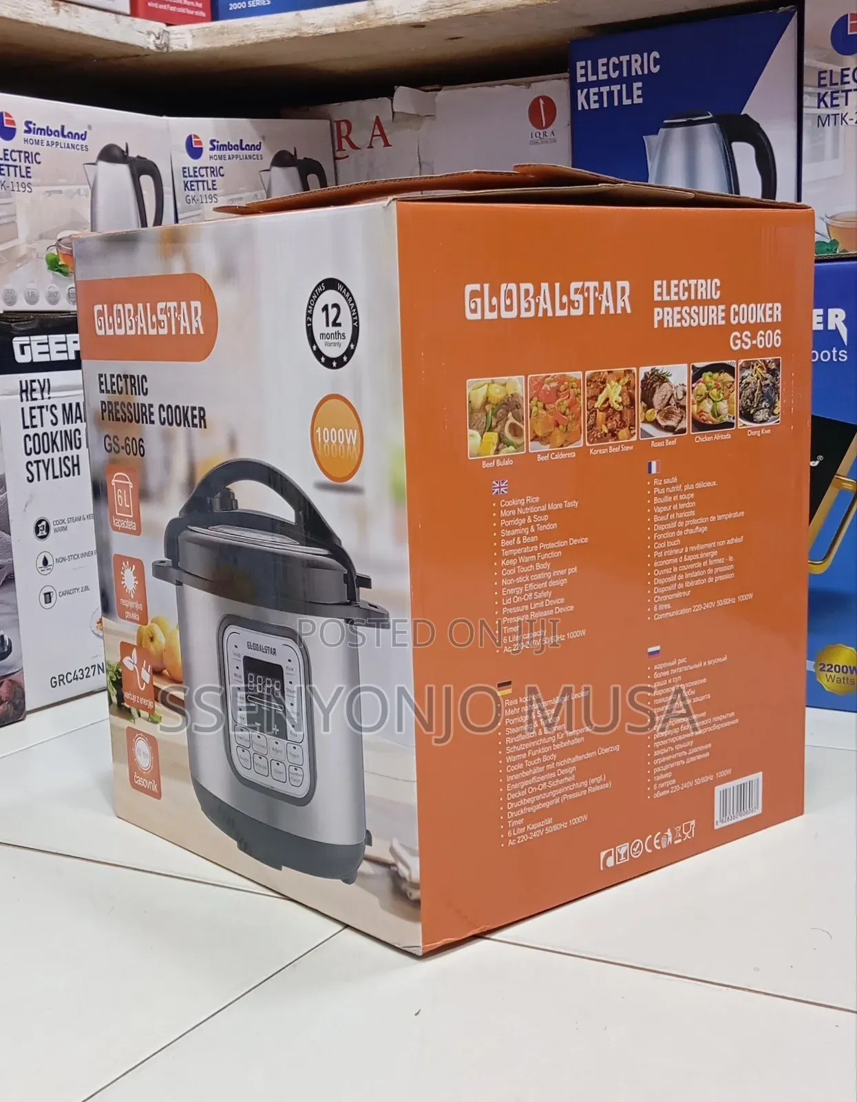 Globalstar Electric Pressure Cooker Gs-606d – 6l, 1000w
