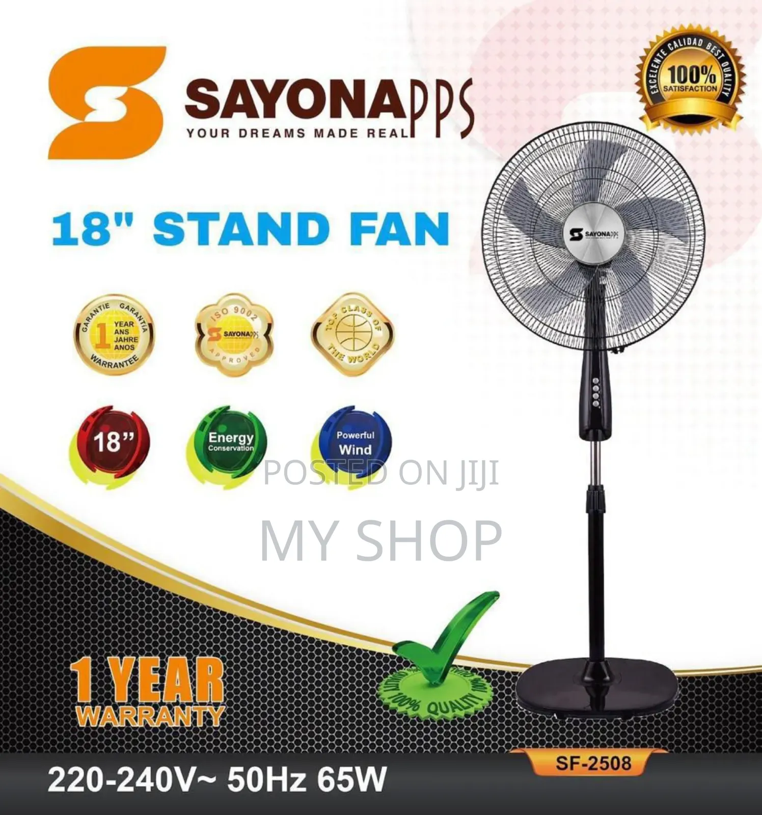 18" Stand Fan -Strong ,Quiet and Affordable