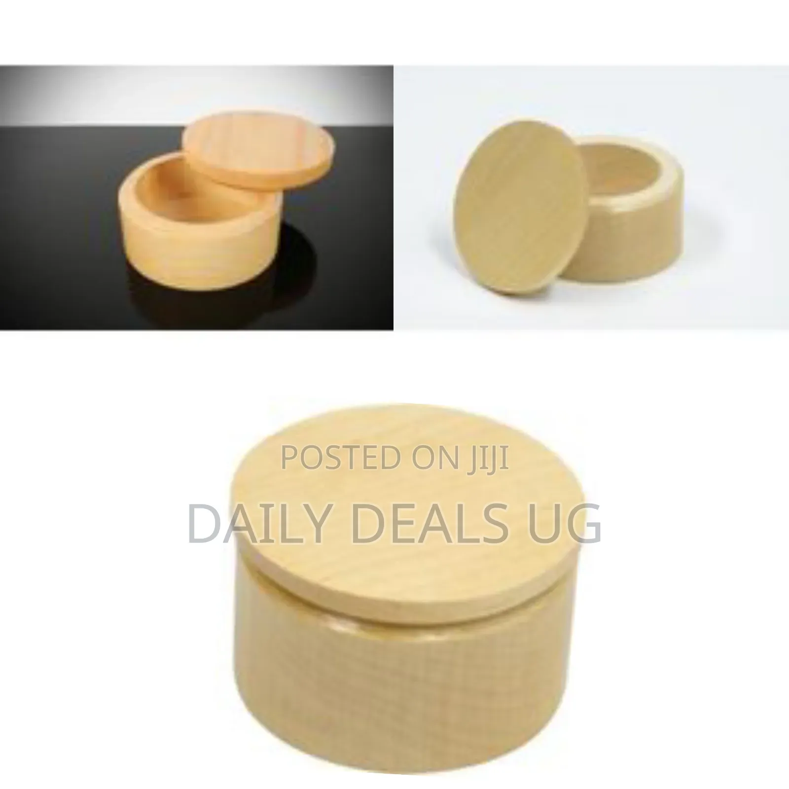 Round Unpainted Wooden Jewelry Box Plain Unfinished Wood Trinket