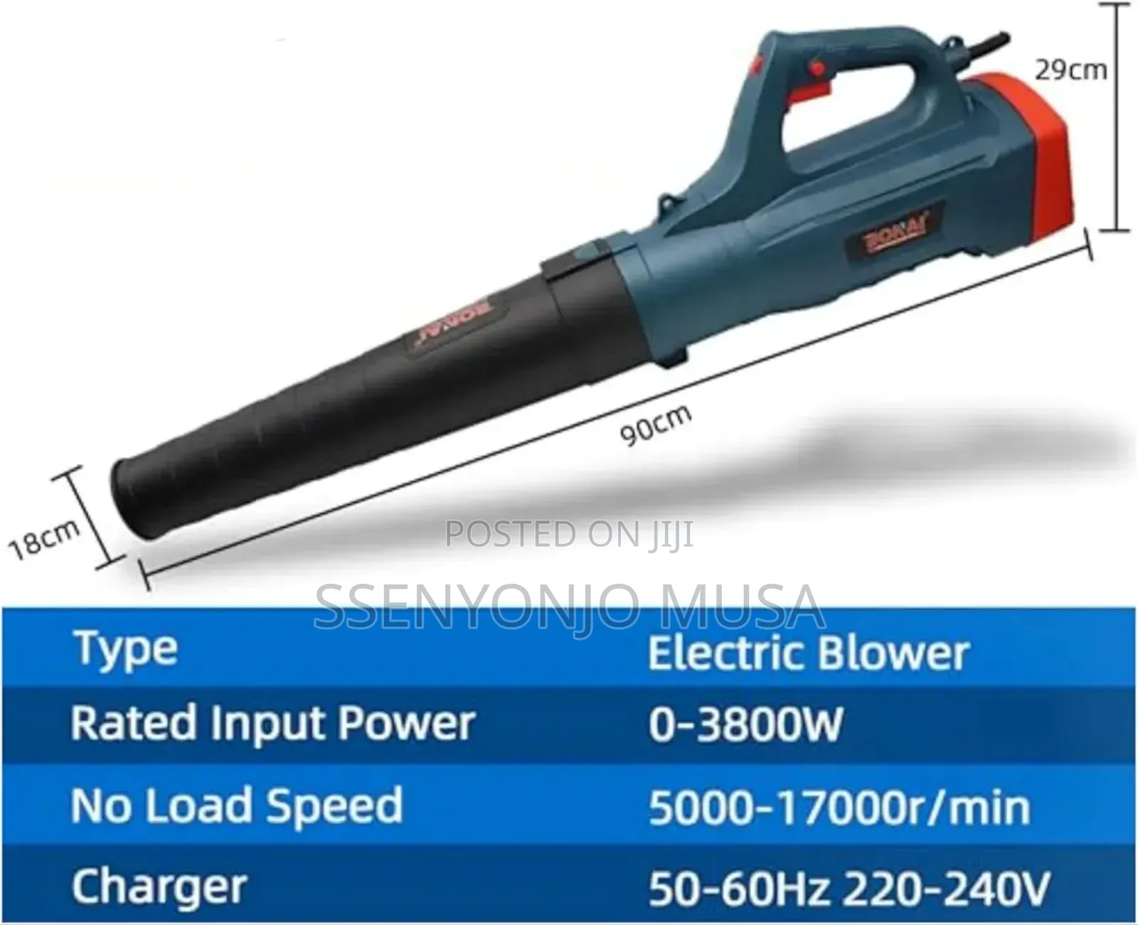 Bonai 3800w Electric Leaf Blower Dust Blower – Corded 240v Handheld.
