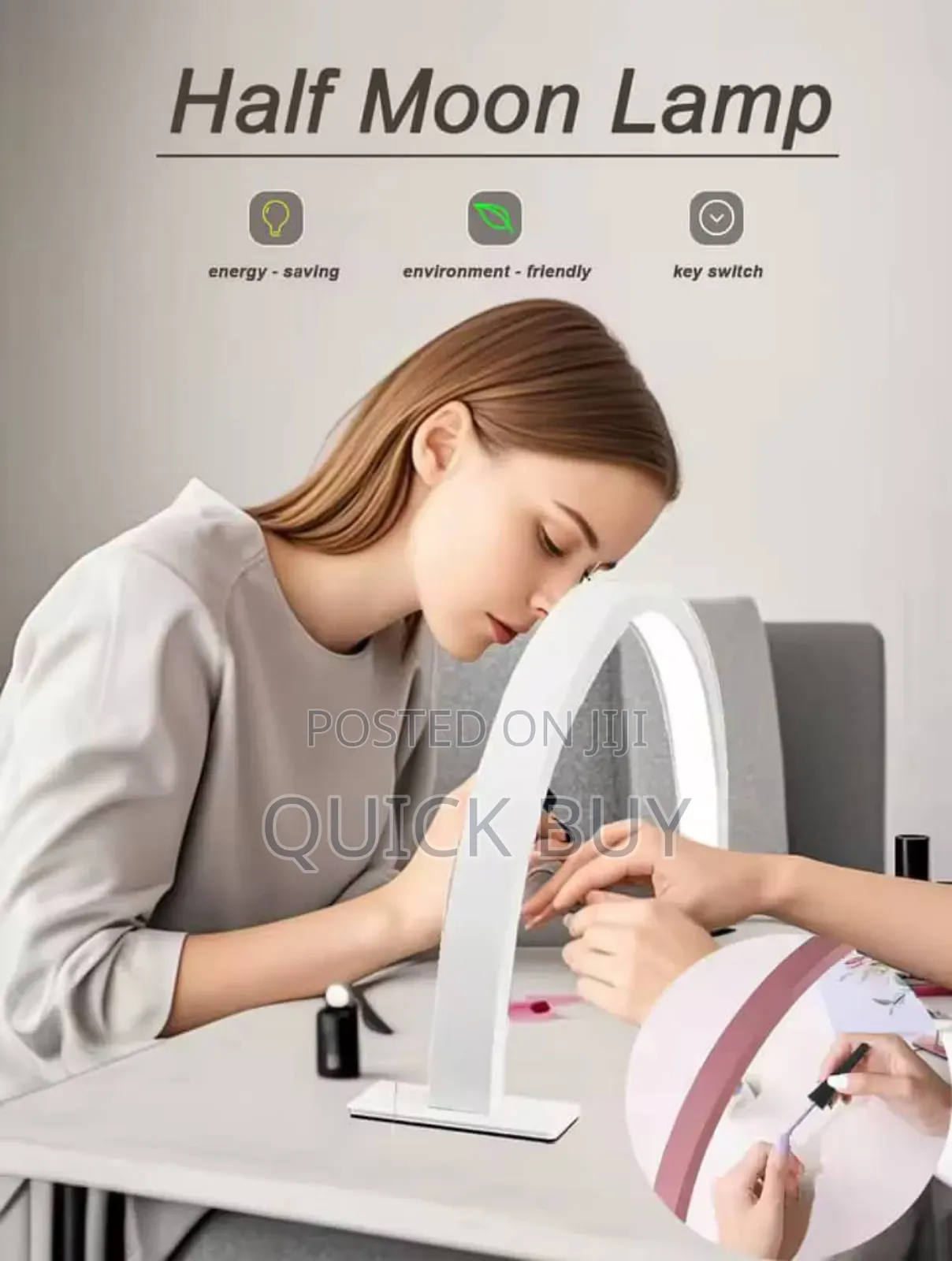 U-Shaped Half-Moon Beauty Salon Desk Lamp