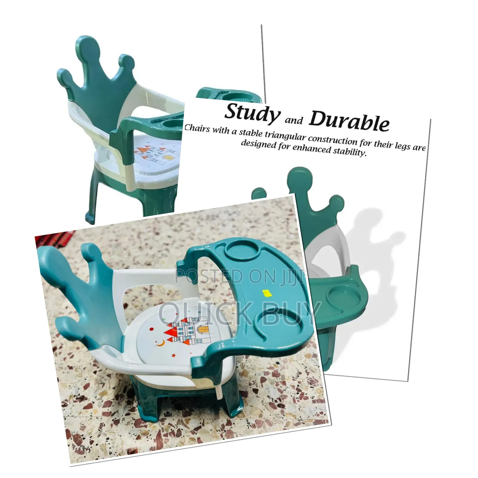 Bunny Design Kids Chair With Detachable Table Tray