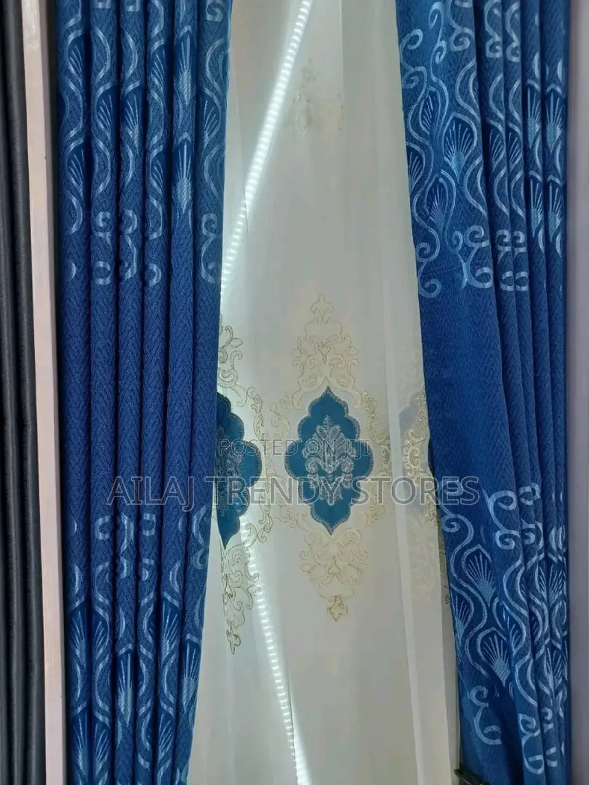 Blue Curtains Per Metre