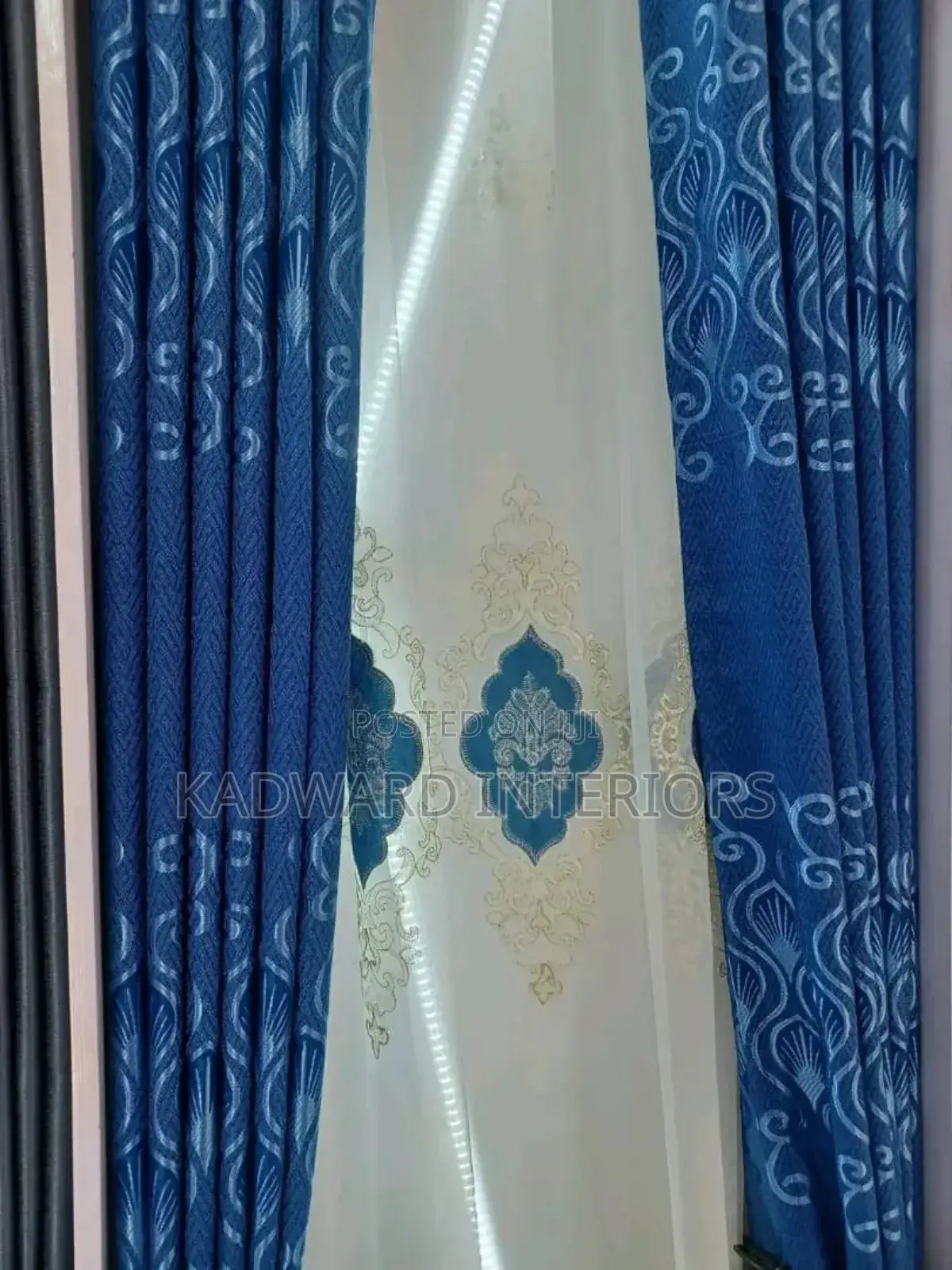 Blue Curtains Per Metre