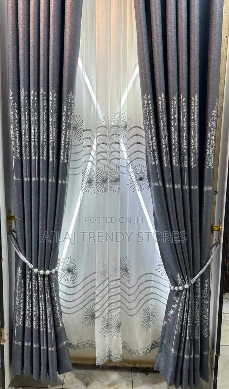 Gray Curtains Per Metre