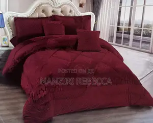 6pc Duvet 6*6 Good Material Maroon Colour