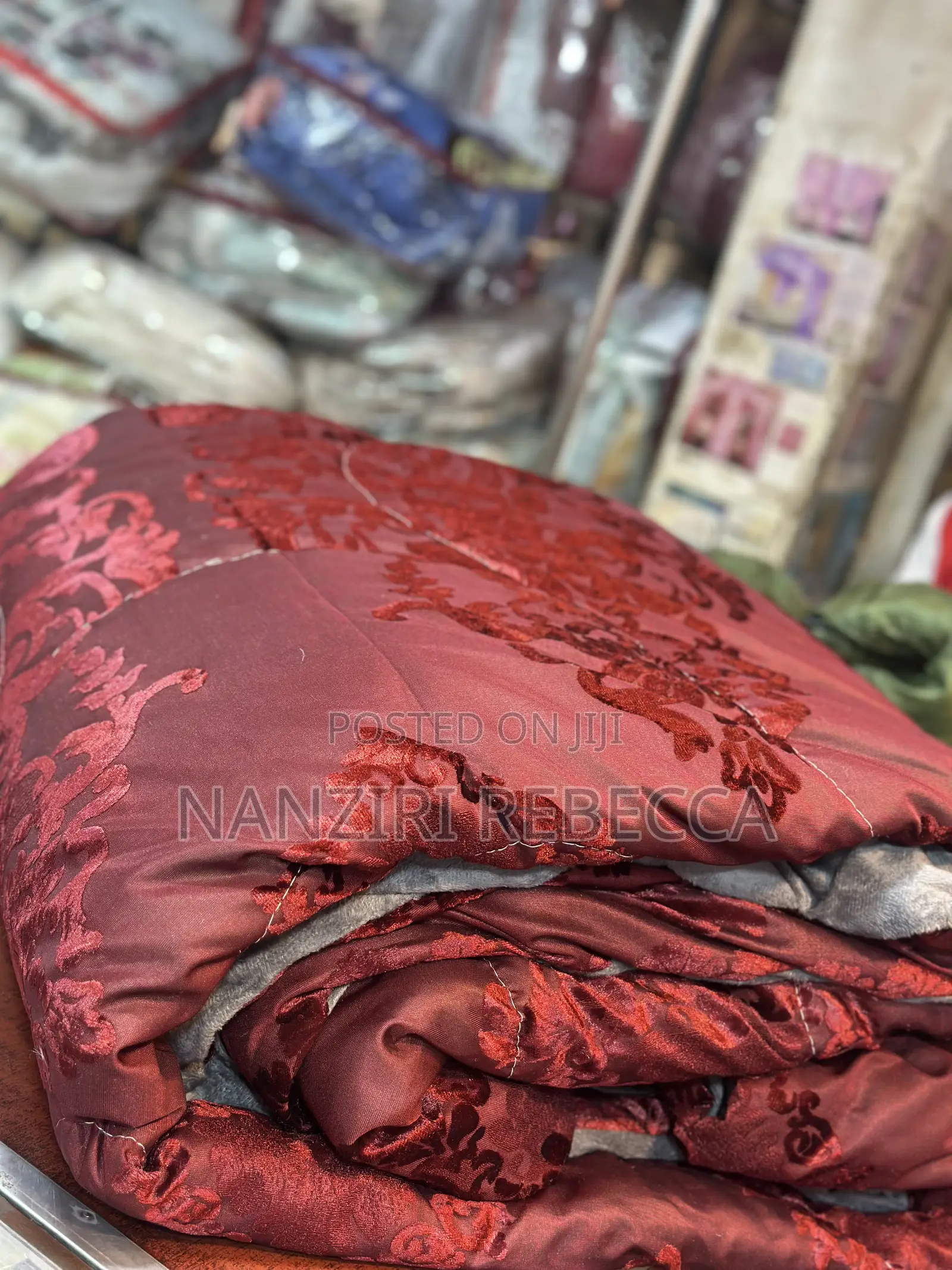 6pc Duvet 6*6 Good Material Maroon Colour