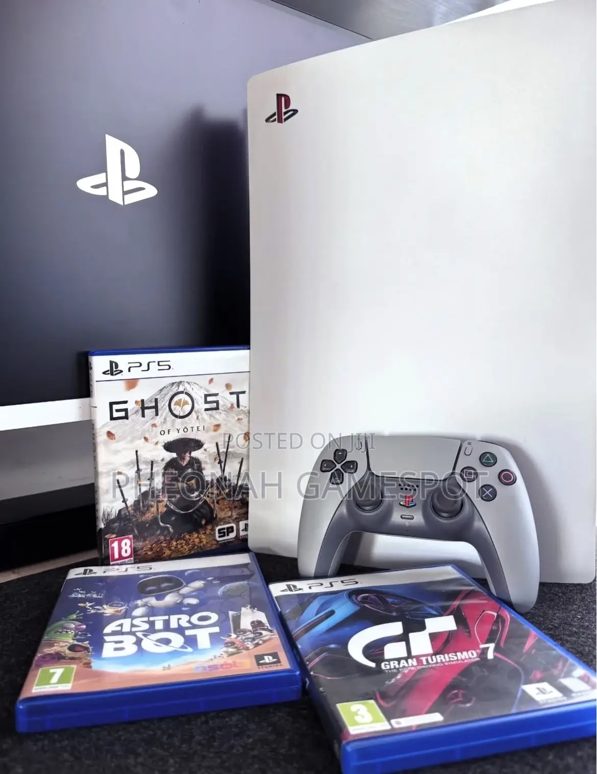 Ps5 Loaded With 2 Pads and 3 Games, Perfect for Bright Fluid Gaming.