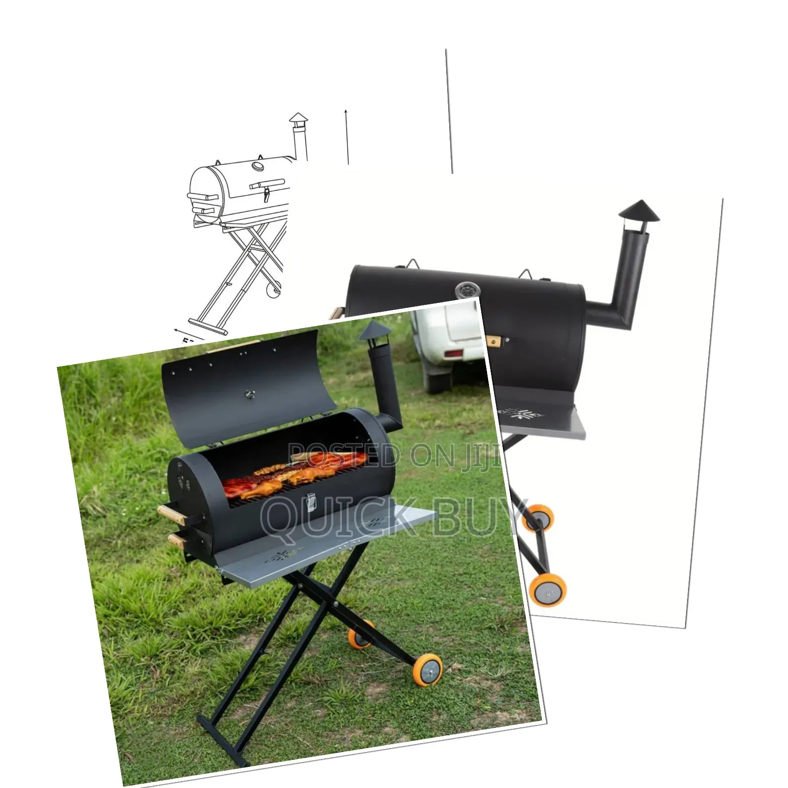 Ourcamp Portable Charcoal BBQ Grill Smoker