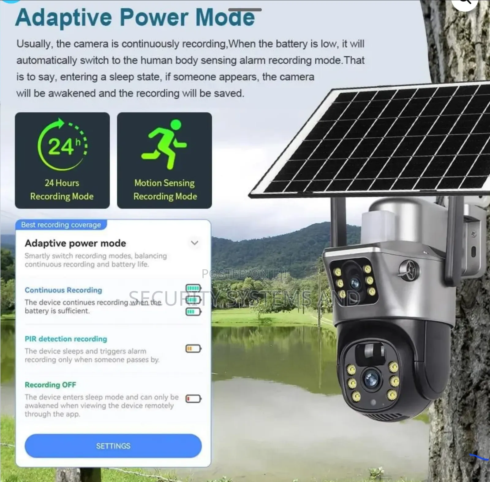 Solar Powered Camera -4g With Dual Lens-12mp -Phone Operated