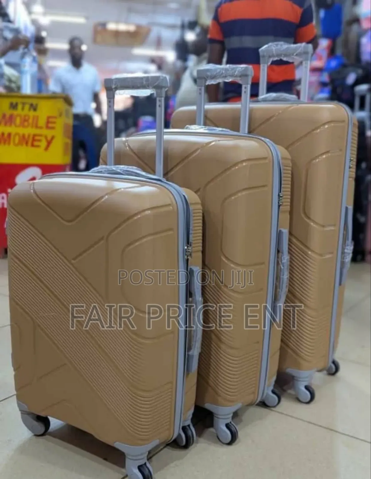 Rubber Plastic Suitcases. Fullset. ( Brown)