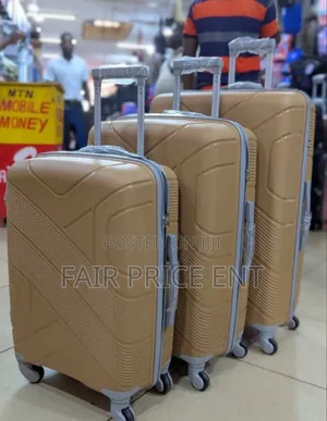 Rubber Plastic Suitcases. Fullset. ( Brown)
