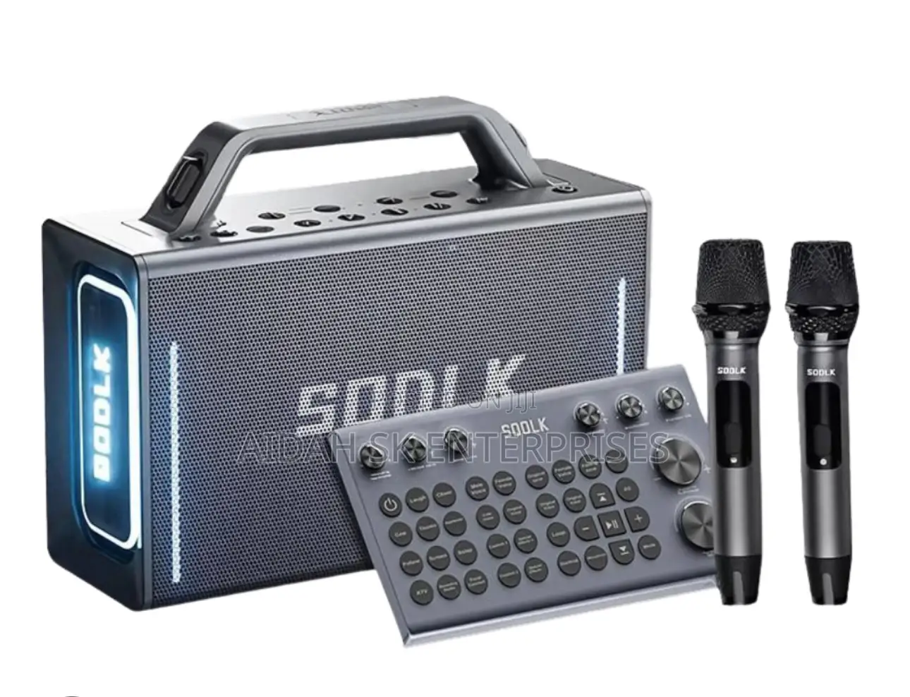 Sodlk S1116 - 200w Bluetooth Speaker - With 2 Wireless Microphones