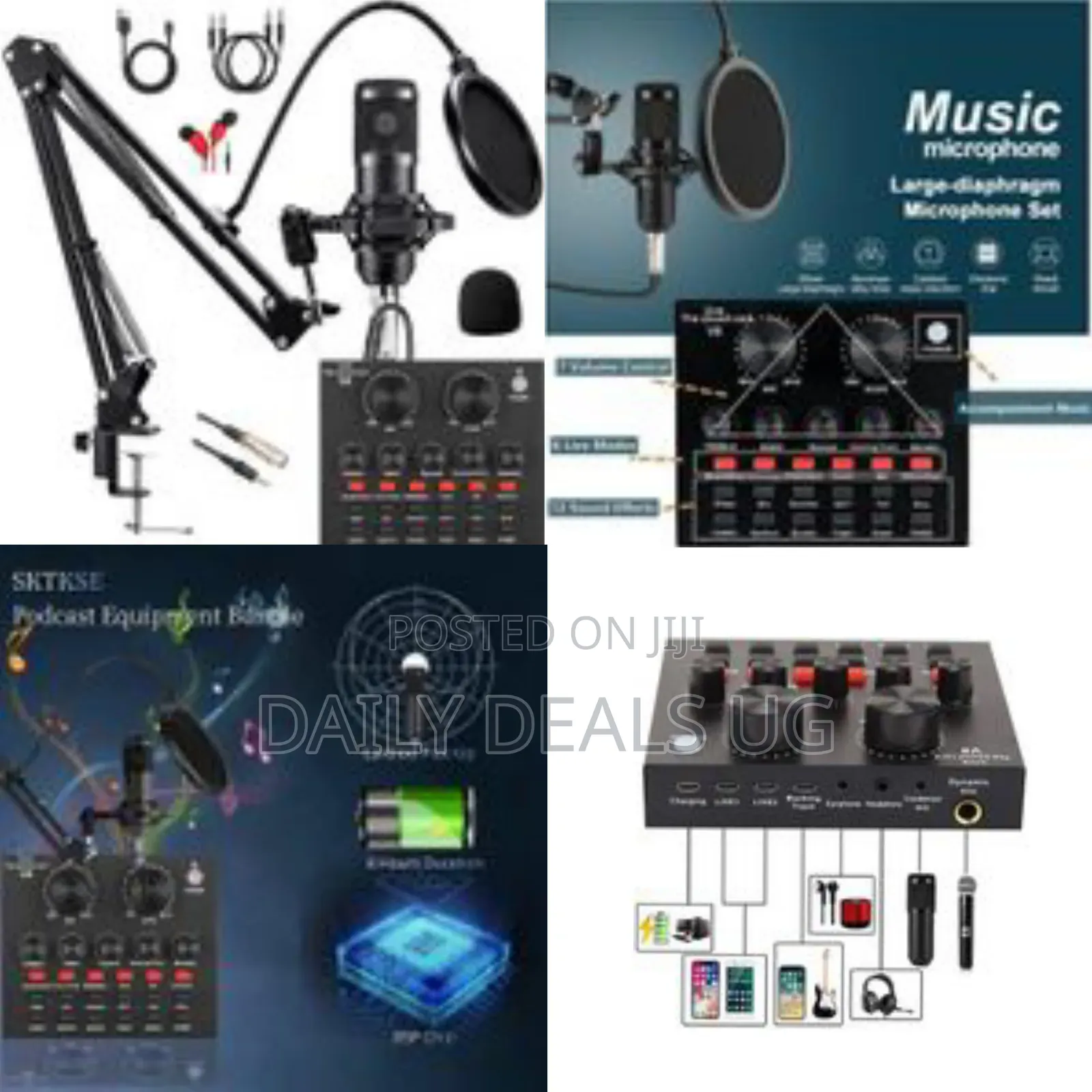 Sound Card V8 Podcast Equipment Bundle, With Bm800 Podcast Microphone