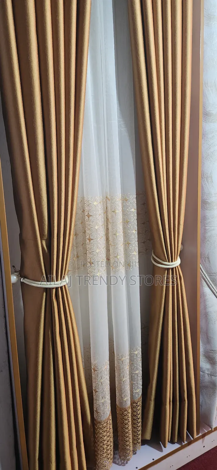 Gold Curtain and Nets Per Metre