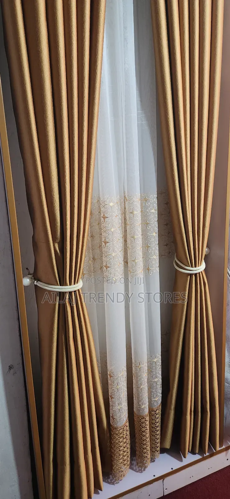Gold Curtain and Nets Per Metre