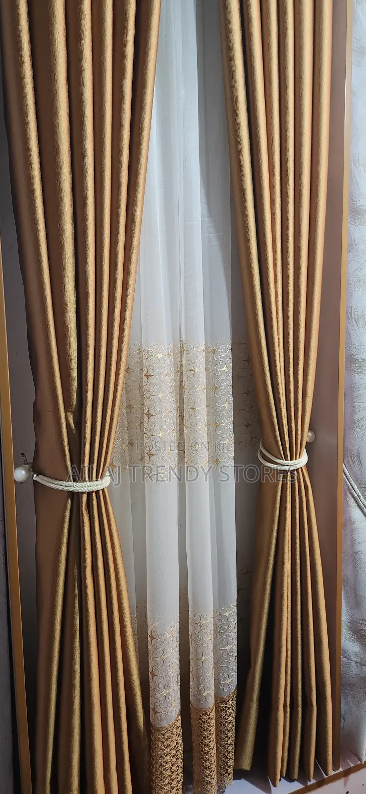 Gold Curtain and Nets Per Metre
