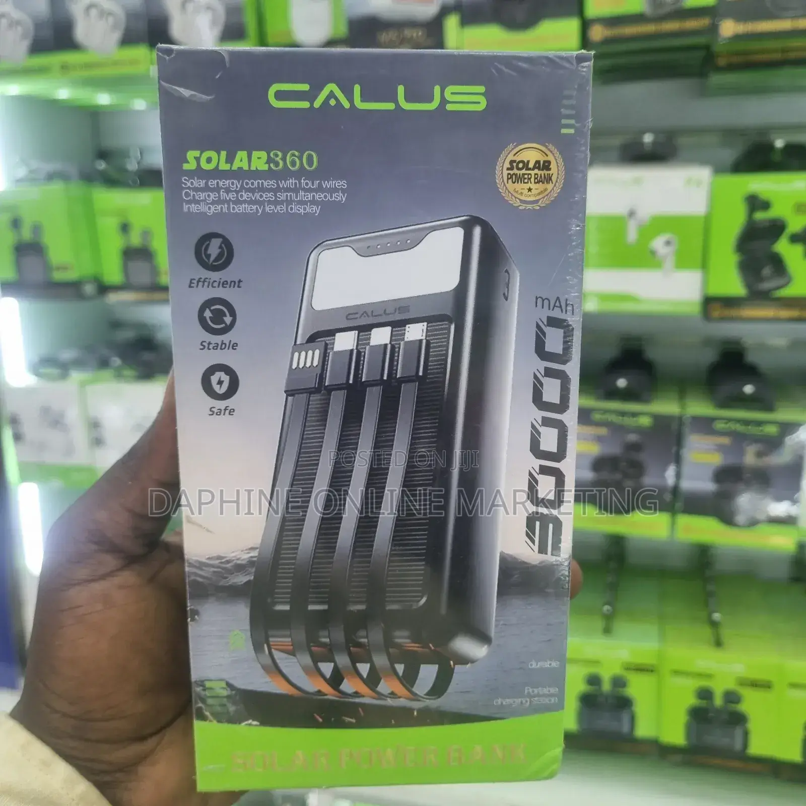 Solar Power Bank 30000mah With Led Light