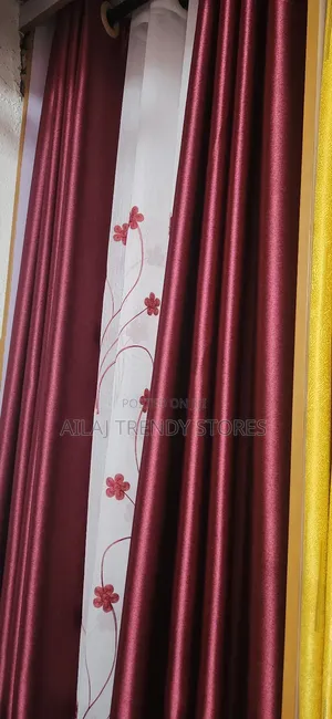 Maroon Curtains and Nets Per Metre